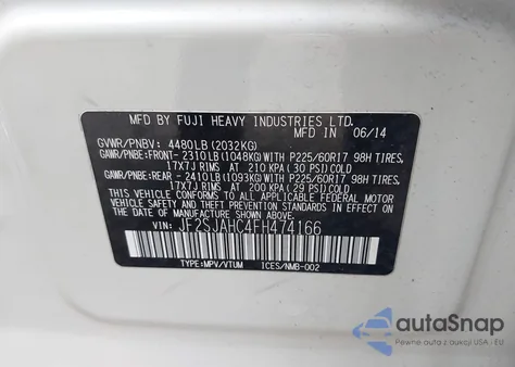 2015 Subaru Forester 2.5I Limited из США, поврежденный, VIN JF2SJAHC4FH474166